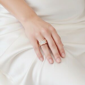 Vintage Sculptural 18K HGE "Organic" Statement Ring Mid-Century Modernist Style